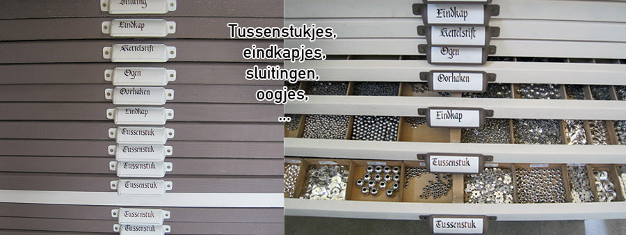 fournituren en toebehoren mooi gesorteerd