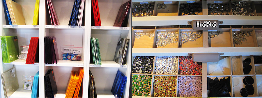 HotPot materiaal zoals ringen, glasplaatjes, fournituren