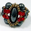 Ring swarovski/parels