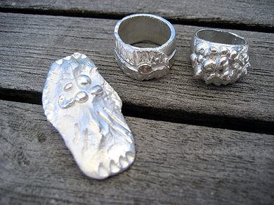Ethnic, Rings, silver clay, Art Clay Silver