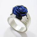 Zilveren ring met bloem