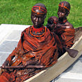 Masai familie in boot