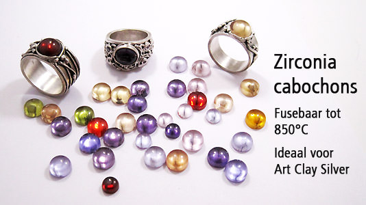 zirconia cabochons in diverse kleuren en afmetingen